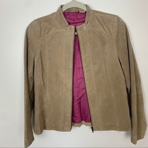 RUFF HEWN Suede Jacket Genuine Leather Tan Size Medium